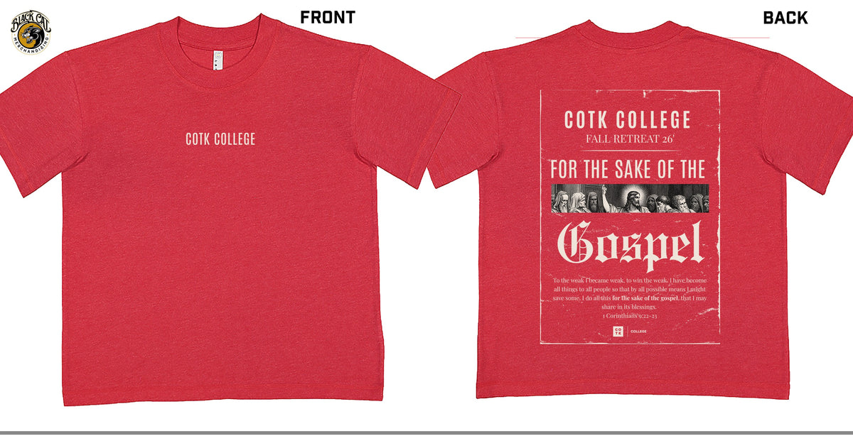 2026 COTK College Retreat Shirt (all sizes)